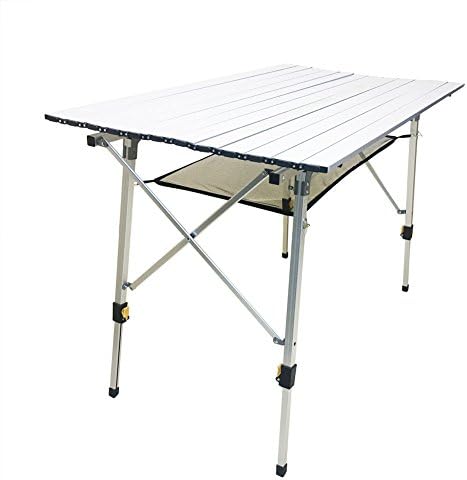 CampLand Aluminum Height Adjustable Folding Table Camping Outdoor Lightweight for Camping, Beach, Backyards, BBQ, Party and Picnic