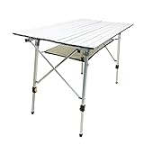 CampLand Aluminum Height Adjustable Folding Table Camping Outdoor Lightweight for Camping, Beach, Backyards, BBQ, Party and Picnic