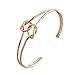 SENFAI High Polished Brand Design Kpop New Fashion Knotted Cuff Bracelet Bangle for Women Summer Jewelry (rose gold)