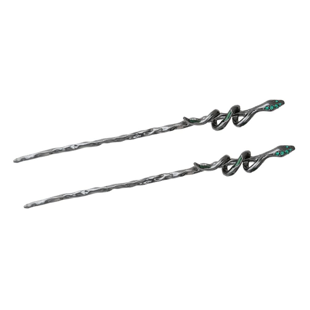 Lurrose 2pcs Snake Hair Sticks Snake Hairpins Chinese Sticks Chopsticks for Long, Black