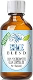 Exhale Blend 100% Pure, Best Therapeutic Grade Essential Oil - 60ml / 2 (oz) Ounces - Comparable to DoTerra's Breathe & Young Living's Raven Blend - Peppermint, Eucalyptus, Lemon, Tea Tree, Ravensara