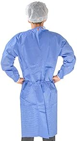 Clinix Blue Level 3 Isolation Gown Long Sleeves Unisex PP+PE 55GSM Fluid view 2