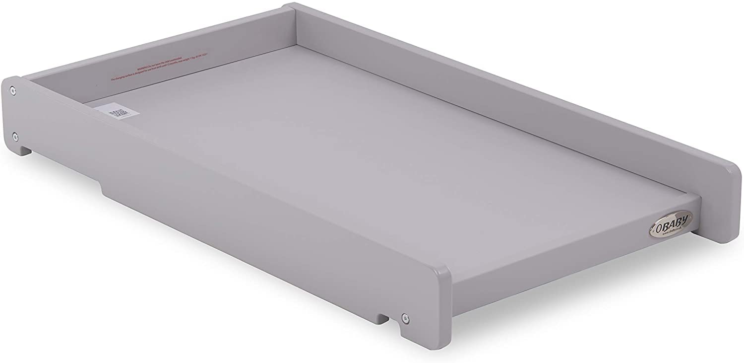 Cot Top Changer – Warm Grey – Secure Baby Changing Unit for Cot Bed – Space Saving Nursery Changing Station with Raised Sides – Fits Standard Cots 120 x 60 cm