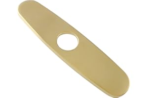 Bivethoi Sink Faucet Cover Plate 10 Inch Deck Plate, Brushed Gold Escutcheon Plate Stainless Steel Faucet Cover, Vanity Hole Cover Plate for 1 or 3 Hole Bathroom Sink Kitchen Faucet