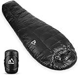 Terra Hiker Down Sleeping Bag, Outdoor Mummy Bag for Backpacking and Mountaineering with Ultra-Light Duck Down Filling, Max User Height 6’3″ (190 cm)