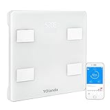 Yolanda Precision Smart Body Scale Bluetooth Tracks BMI BMR Bone Mass Fat Monitor Scale with Smartphone App Body Scale Analyzer