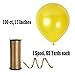 Treasures Gifted Metallic Yellow Balloons 100 Pack - Mustard Yellow Balloons - Globos Amarillos - Gold Party Supplies - 12 Inch Latex Baloons Party Decorations