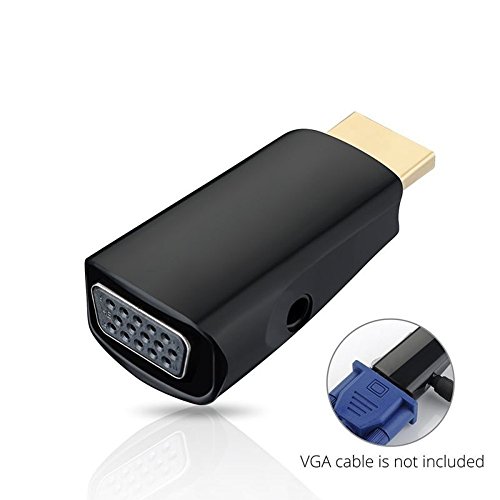 HDMI to VGA Converter Adapters, Gold-Plated HDMI to VGA Converter Adapter for PC, Laptop, DVD, Desktop and Other HDMI Input Devices - Black