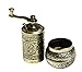 Turkish Handmade Brass Salt Pepper Spice Grinder Mill Set - ISO 9001 Certified - 4'' Antique Silver