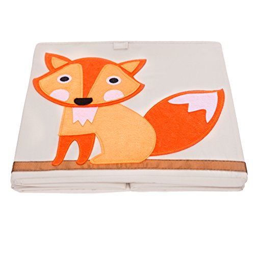 Murtoo Toy Bin Foldable Storage Cube Box Eco Friendly Fabric Toy Storage Cubes Organizer for Kids Toy Chest, 11 Inch (Fox)