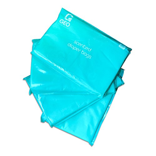 Scented Diaper Bags | Baby Powder Scent | Quick and Easy Disposal | Neutralizes Odors | Disposable | Great for Home or On-The-Go | 200 Bags