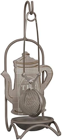ROUND TEA INFUSER WITH HOLDER AND DRIP TRAY 20CM X 9CM X 8CM