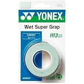 YONEX Wet GRAP 3-Pack: Absorbent &amp; Durable Overgrip (Assorted Colors) (Powder Green)