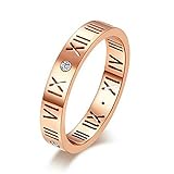 Love Ring-Zircon Rome Digital Ring ,Rose Gold(7)