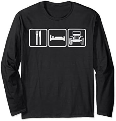 Unisex Eat sleep jeep lover repeat long sleeve t-shirt gift idea 2XL Black
