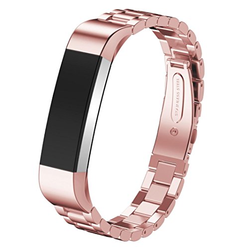 Stainless Steel Watch Band Wrist strap,Ninasill For Fitbit Alta Smart Watch Strap (Rose Gold)