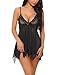 Ababoon Women Lingerie Lace Babydoll V neck Asymmetrical Sleepwear Strap Chemise