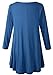 LARACE Women 3/4 Sleeve Tunic Top Loose Fit Flare T-Shirt(3X, Steel Blue)