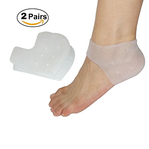 Heel Pain Gel Pads,Moisturizing Compression Sleeve for Plantar Fasciitis Sore Bruised Bone Spurs