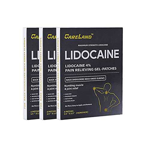 CareLand 4 Lidocaine Gel Patch, 18 Count Maximum Strength Pain