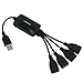 Black 4-Port High Speed USB 2.0 Hub