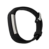 bayite Accessory Silicone Watch Bands with Watch Buckle for Fitbit Alta Black, 5.5 - 7.8 inches