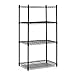 Furinno Wayar Heavy Duty Wire Shelving System, 4-Tier, Black