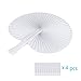 Cusfull 48 Pack White Folding Paper Fans Handheld Paper Fans for Wedding/Party/Party Favours (Round Shape)