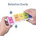 DANYING Detachable Large 7 Day Pill Organizer, Push Button Daily Pill Box, Weekly Pill Case, Rainbow Pill Container, Vitamin Case