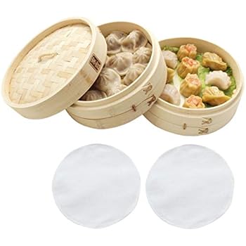 Zoie + Chloe 100% Natural Bamboo Steamer Basket - with Bonus Reusable Cotton Liners