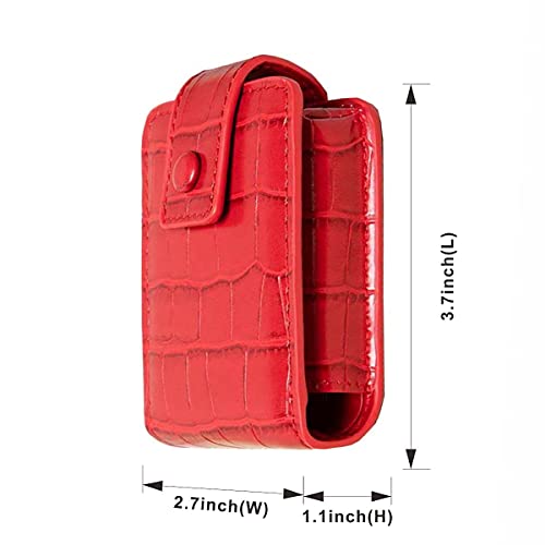 Lipstick Case,Lipstick Organizer with Mirror,Lipstick Holder for Purse,Portable Mini Bag for Lipstick,Hold 2 Lipstick or Lip Gloss(Red)