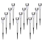 EcoCity Solar Lights Outdoor Garden Light Landscape / Pathway Lights Stainless Steel-12 Pack