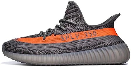 Leeng Men's Women's Breathable Mesh 350 V29 Sport Sneakers (Women US 8 B(M) 39EU, Grey/Orange)