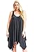 Modern Kiwi Asymmetric Flowy Tank Tunic Dress Charcoal 3X
