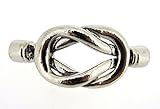 Beads Direct USA Kumihimo / Leather Rope End Cap/ Magnetic Clasp Celtic Knot Twist (1 Set) Platinum Color - Hole Size 5mm