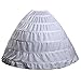 Wantdo Drawstring Wedding Bridal Petticoat 6 Hoops Larges Full 6-bone 1 Layer, One Size, White