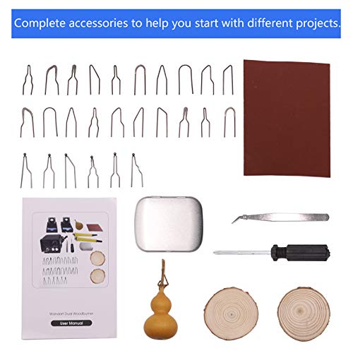 Wood Burning Kit, WANDART 60W Wood Burning Tool Pyrography Kit with Dual Wood Burner and 26