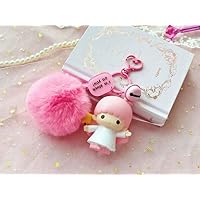 ColorWind 1 Pc Creative My Melody Little Twin Stars Hello Kitty Fur Ball Keychain Plush Keychain Bag Pendant Keyring for Girls Plush Toy Twin Stars keychain1