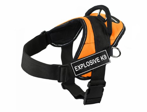 Dean & Tyler Fun "Explosive K9" X-Large Orange Harness with Reflective Trim