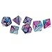 Dovewill Set/7pcs 1.6cm/0.62'' Polyhedral Dice D20 D12 D10 D8 D6 D4 Table Games for Dungeons & Dragons DND MTG RPG Toys Gift Purple Blue