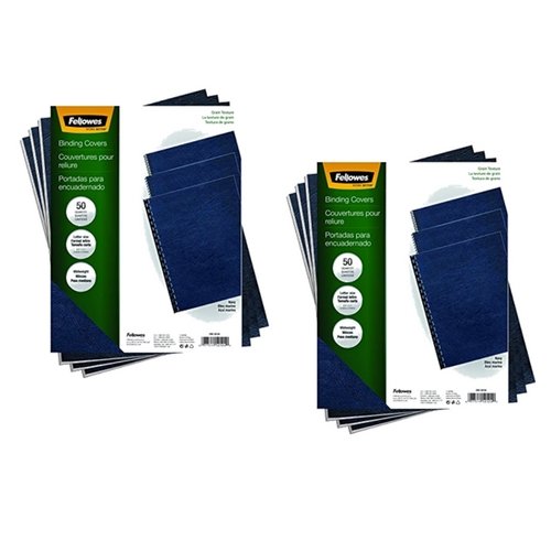 Fellowes Binding Grain Presentation Covers, Letter, Navy, 50 Pack (52124) (2)