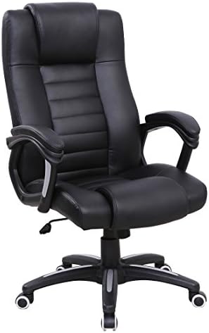 Flourish Office High Back PU Leather Hydraulic Home Office Chair Computer Task Chair Black