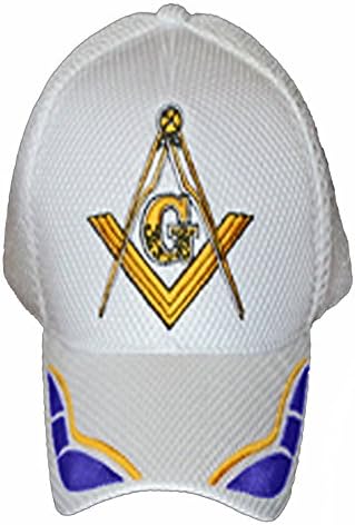 Masonic Baseball Cap Freemason Mason Hat Mens One Size White