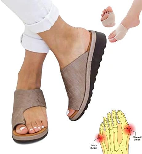Women Sandal Comfy Platform Sandal Shoes 2019 New Summer Slides Slippers Sandal Toe Platform Flip Flop Shoes Beach Travel Shoes + Bunion Corrector