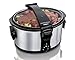 Hamilton Beach Stay or Go Portable 7-Quart Slow Cooker with Lid Lock for Easy Transport, Dishwasher-Safe Crock, Silver (33472)