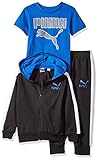 PUMA Little Boys' Three Piece Hoodie and Tee Set, Black Black, 6