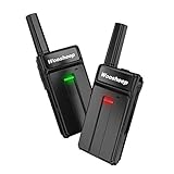 Woosheep Ultra Slim Long Range Two-Way Radios with Earpiece 2 Pack Portable Ultra-Thin UHF 400-470Mhz Rechargeable Walkie Talkies Li-ion Battery and Charger Included
