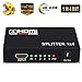 4K HDMI Splitter 1 in 2 3 4 Out 4K@30HZ, WEILIANTE V1.4 HDCP Powered HDMI Splitter with AC Adaptor 1 Input to 4 Outputs, Supports 3D 4K HD1080P for PS4 XboxRoku Blu-Ray Player Apple TV HDTV