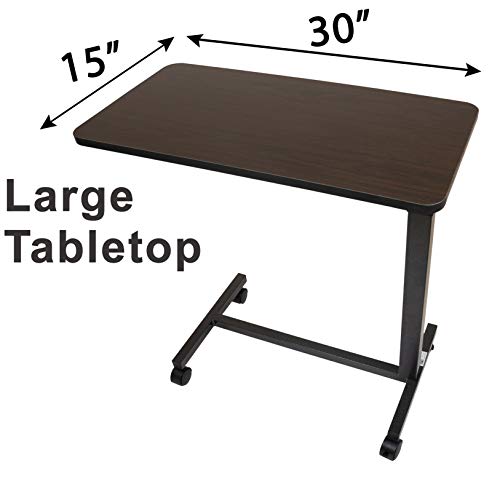 Roscoe Medical Bed Tray Overbed Table with Wheels Rolling Tray Table