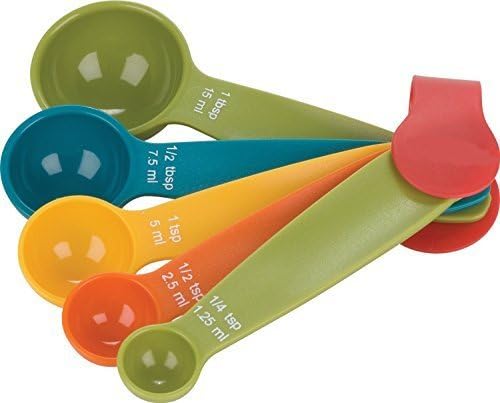 Jannat 5PCS Multicolour Measuring Spoons for Cooking and Baking